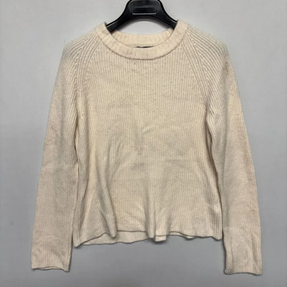 Quince Women Mongolian Cashmere Fisherman Crewneck Sweater Medium FA24 C131 -9